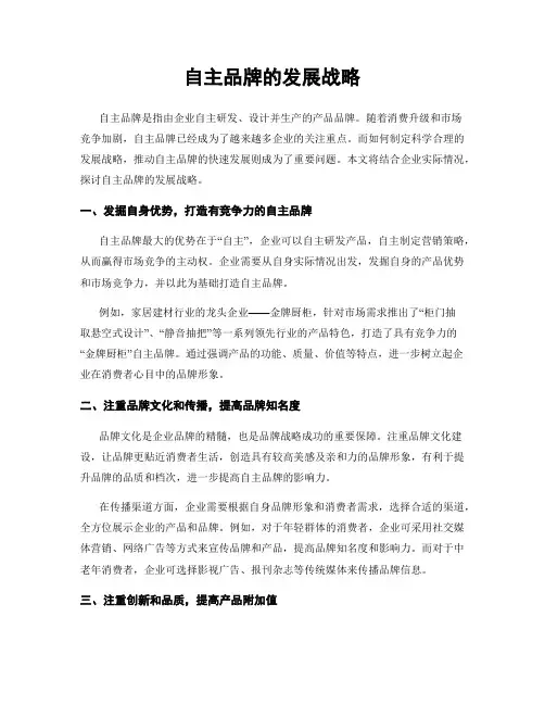 自主品牌的发展战略