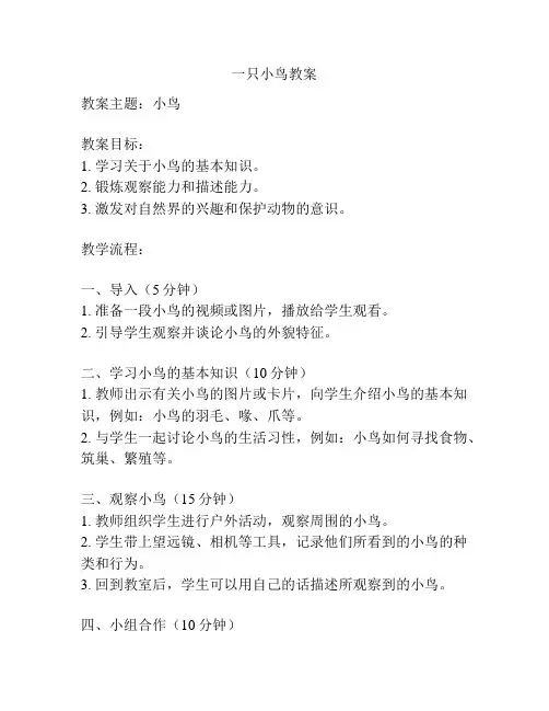 一只小鸟教案