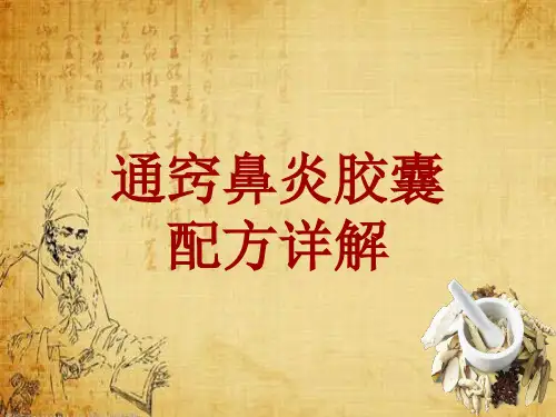 中成药配方详解：通窍鼻炎胶囊