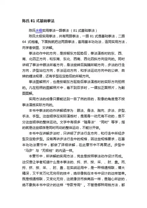 陈氏81式基础拳法