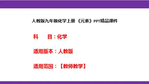 人教版九年级化学上册 《元素》PPT精品课件