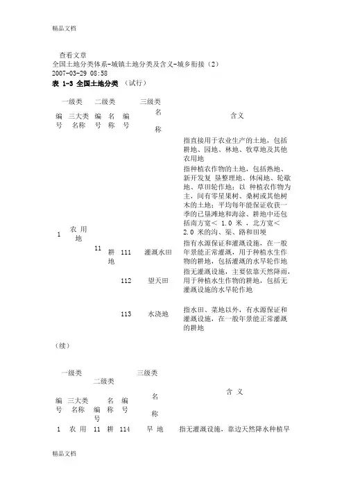 (整理)三级用地分类.