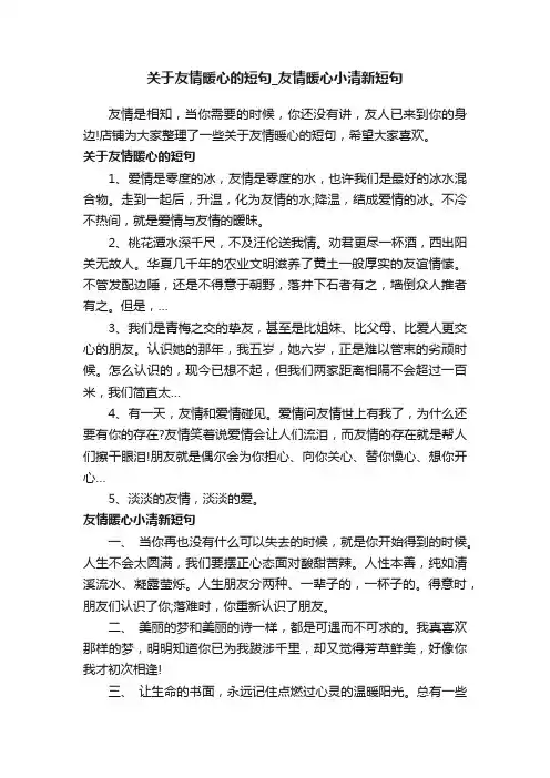 关于友情暖心的短句_友情暖心小清新短句