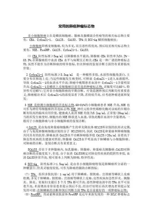 肺癌相关肿瘤标志物