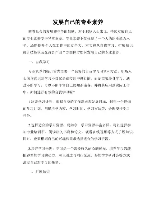 发展自己的专业素养