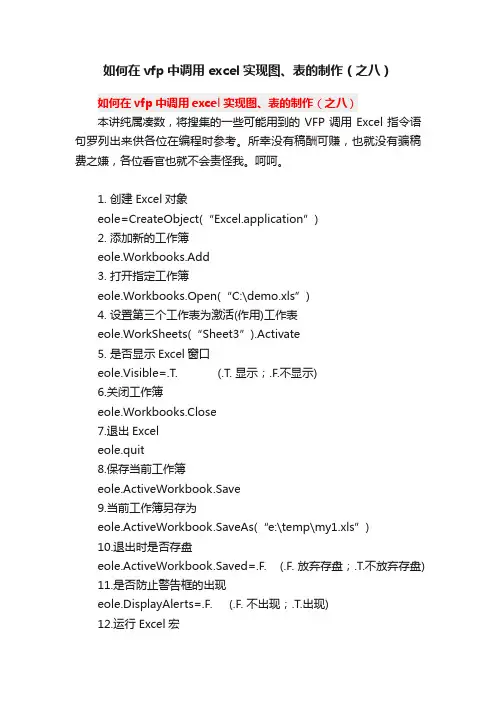 如何在vfp中调用excel实现图、表的制作（之八）