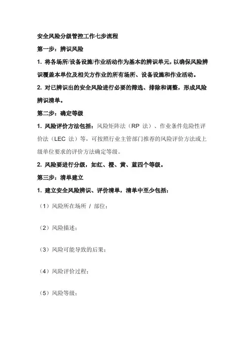 安全风险分级管控工作七步流程