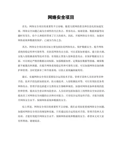 网络安全项目