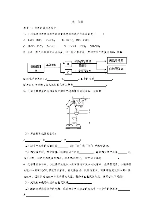 2020届九年级中考化学一轮复习专题专练：盐  化肥