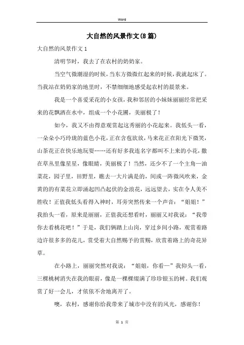 大自然的风景作文(8篇)