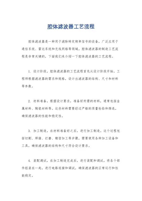 腔体滤波器工艺流程