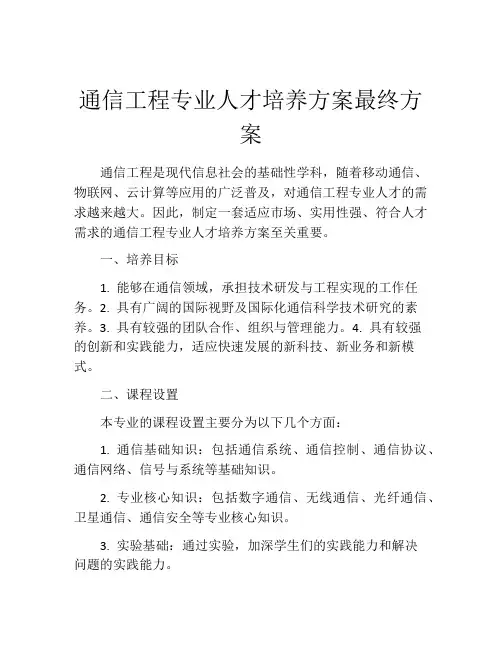通信工程专业人才培养方案最终方案