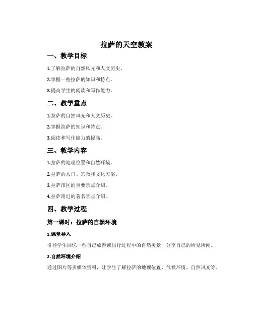 《拉萨的天空》教案