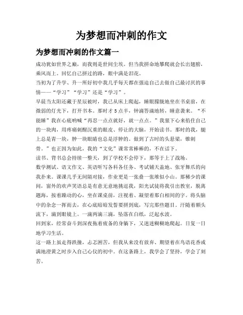 为梦想而冲刺的作文