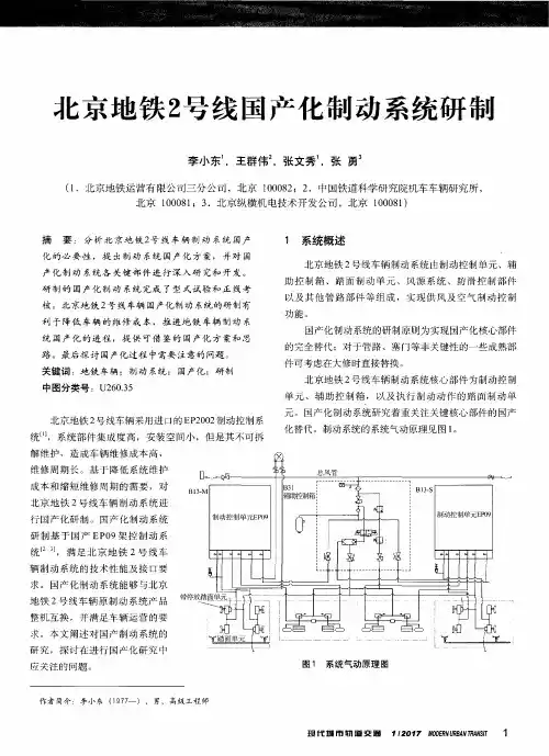 北京地铁2号线国产化制动系统研制