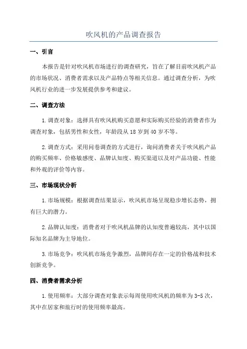 吹风机的产品调查报告
