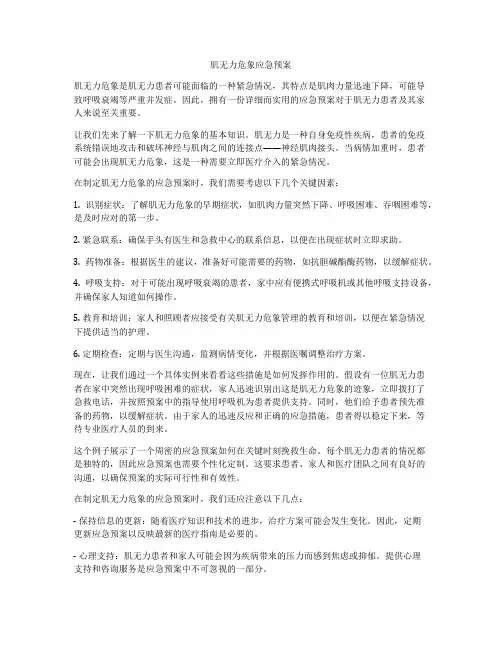 肌无力危象应急预案