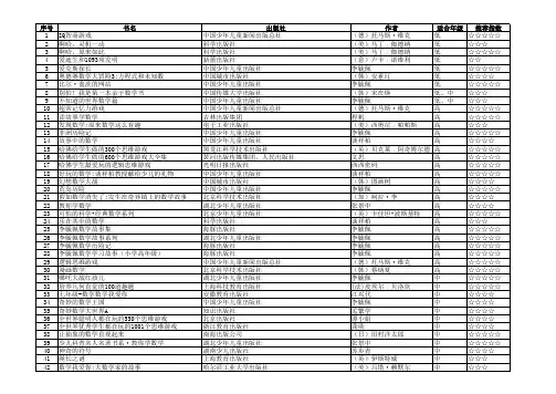 数学课外阅读推荐书目