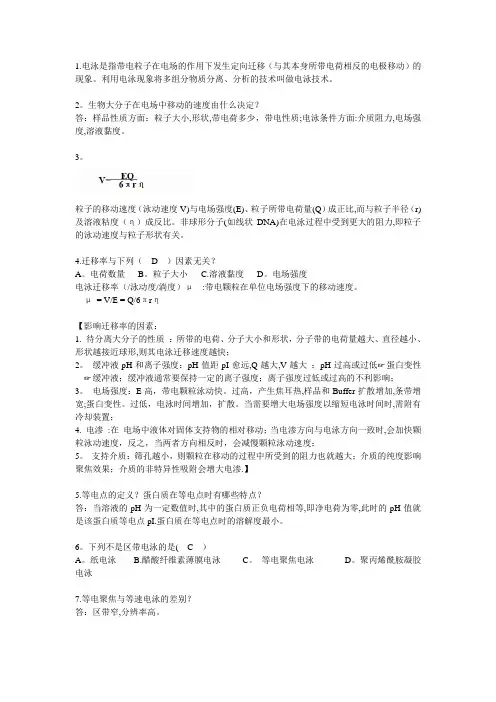 电泳知识总结