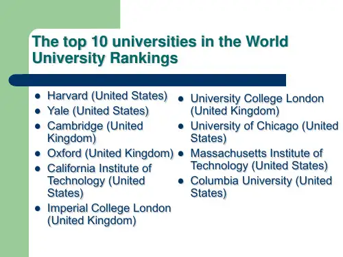 国外知名大学简介 - 副本.ppt
