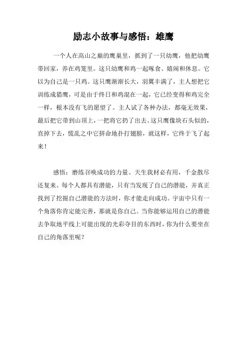 励志小故事与感悟：雄鹰