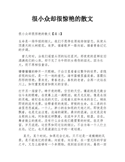 很小众却很惊艳的散文