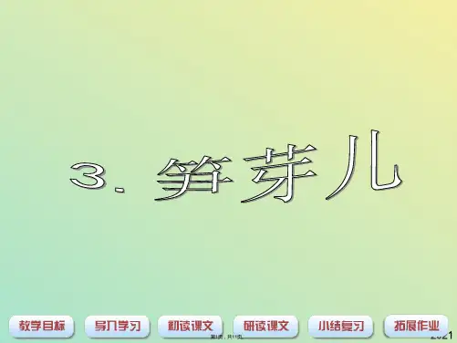 人教新课标二年级语文下册《笋芽儿》PPT课件(与“笋芽”有关文档共11张)