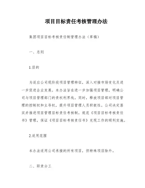 项目目标责任考核管理办法
