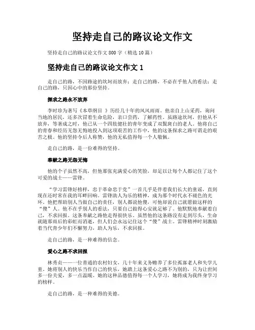 坚持走自己的路议论文作文