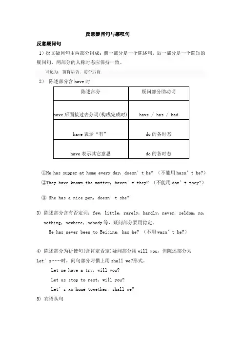 反意疑问句与感叹句Word版