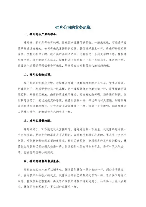 硅片公司的业务流程