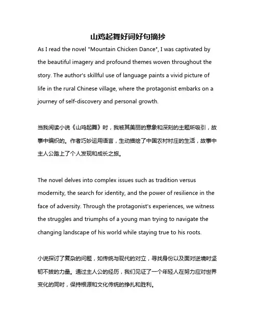 山鸡起舞好词好句摘抄