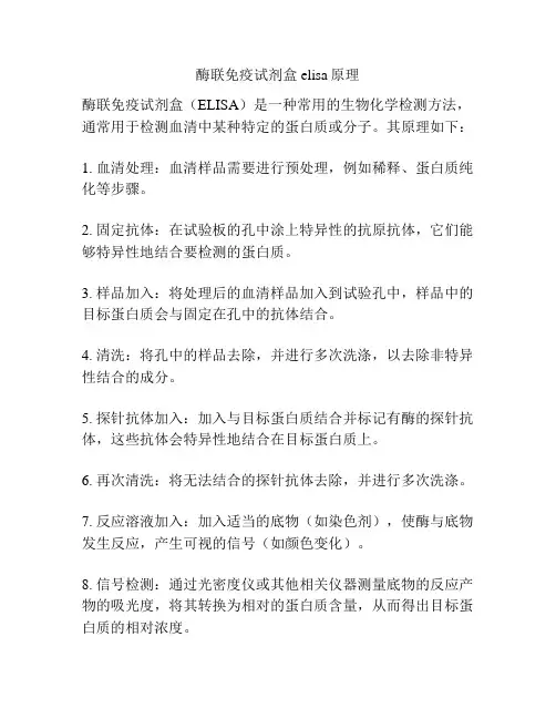 酶联免疫试剂盒elisa原理