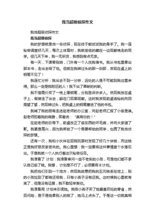 我当超级侦探作文