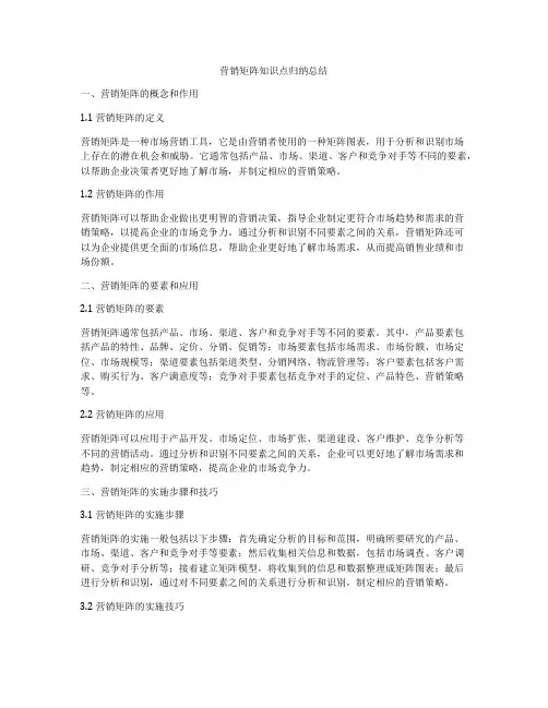 营销矩阵知识点归纳总结