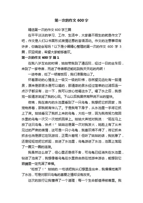 第一次的作文600字