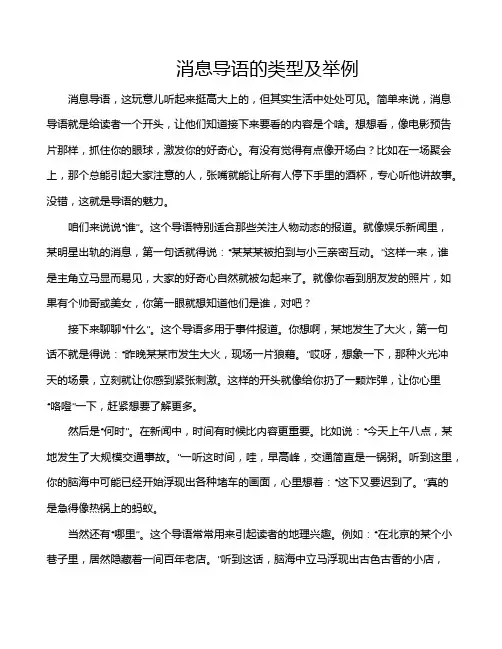 消息导语的类型及举例