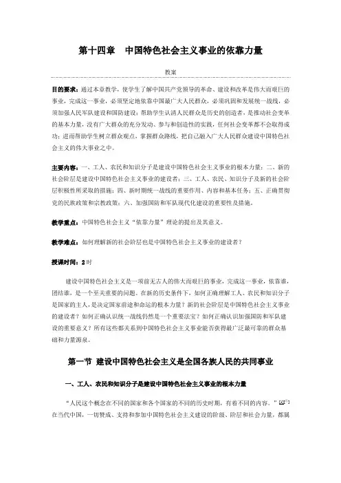 第十四章 中国特色社会主义事业的依靠力量