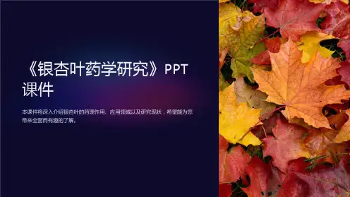 《银杏叶药学研究》课件