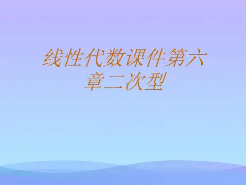 线性代数第六章二次型.2021优秀PPT文档