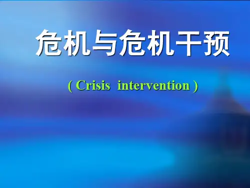 危机与危机干预讲座(PPT 91页)
