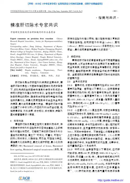 精准肝切除术专家共识