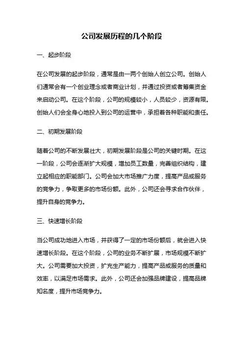 公司发展历程的几个阶段