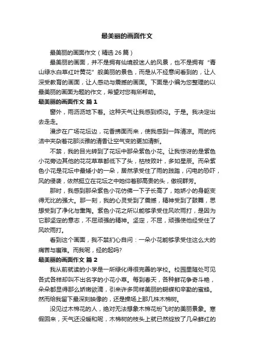 最美丽的画面作文（精选26篇）