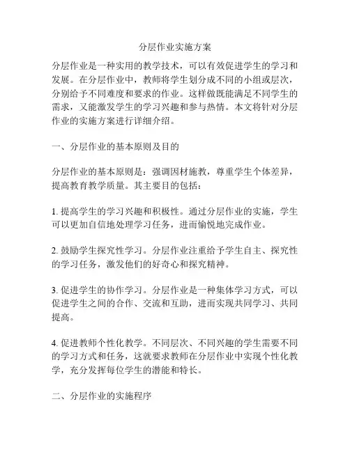 分层作业实施方案