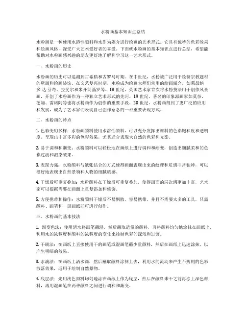 水粉画基本知识点总结