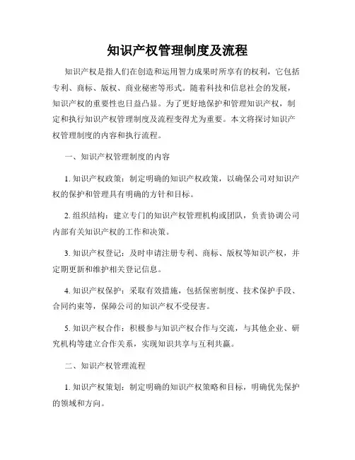 知识产权管理制度及流程