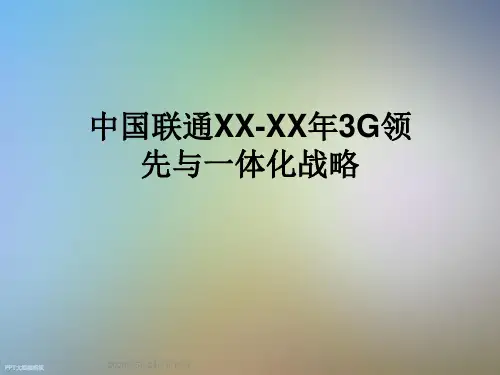 中国联通XX-XX年3G领先与一体化战略