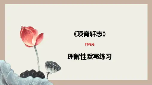 《项脊轩志》理解性默写练习-高二语文(统编版选修下册)