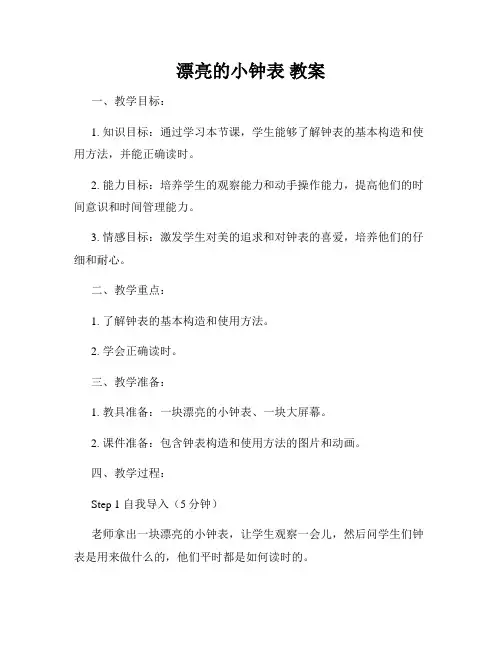 漂亮的小钟表 教案